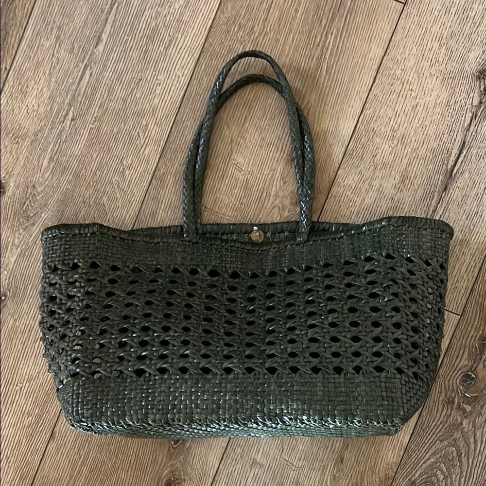 Dragon Diffusion Green Woven Tote Bag